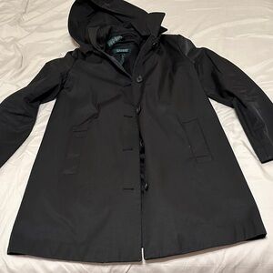 Lauren Ralph Lauren Black Hooded Raincoat